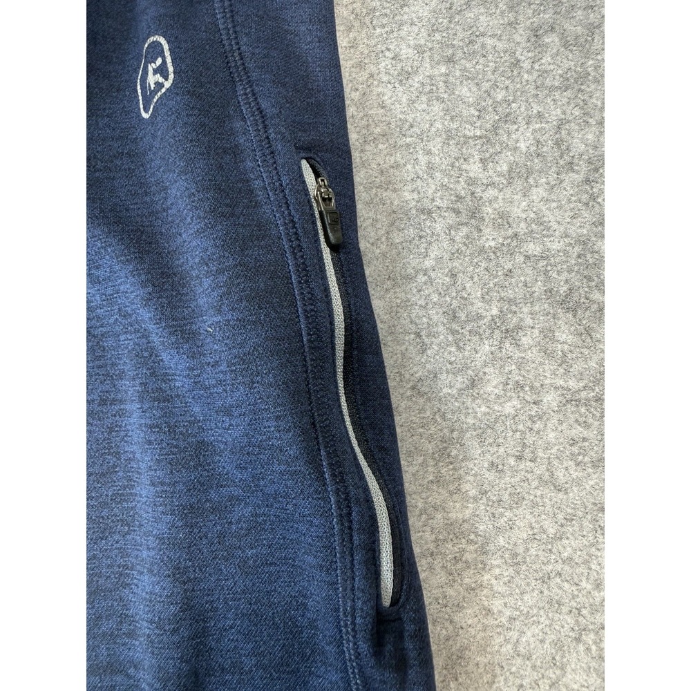 AND1 Mens XL Tech Fleece Sweatpants Navy Blue Joggers Zip Pocket Adjustable Hem - Picture 3 of 11